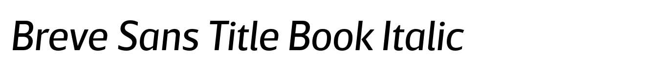 Breve Sans Title Book Italic image